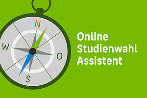 Illustration: Kompass mit Schriftzug "Online-Studienwahl-Assistent"